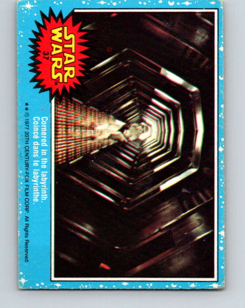 1977 OPC Star Wars #37 Cornered in the labyrinth V33733