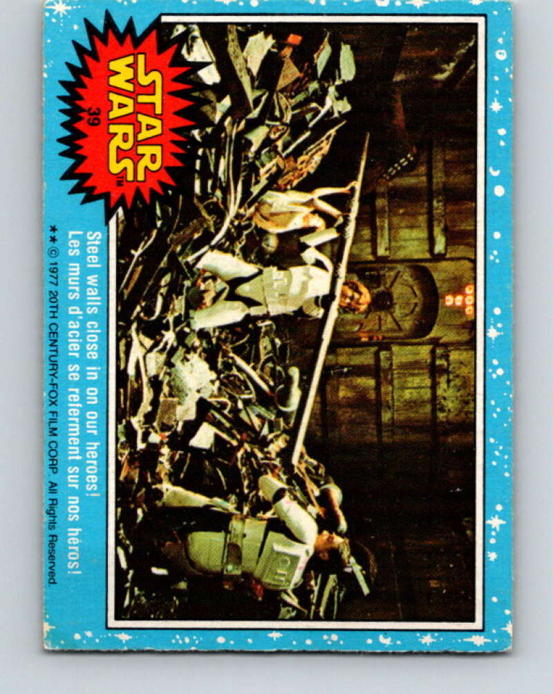 1977 OPC Star Wars #39 Steel walls close in on our heroes! V33742