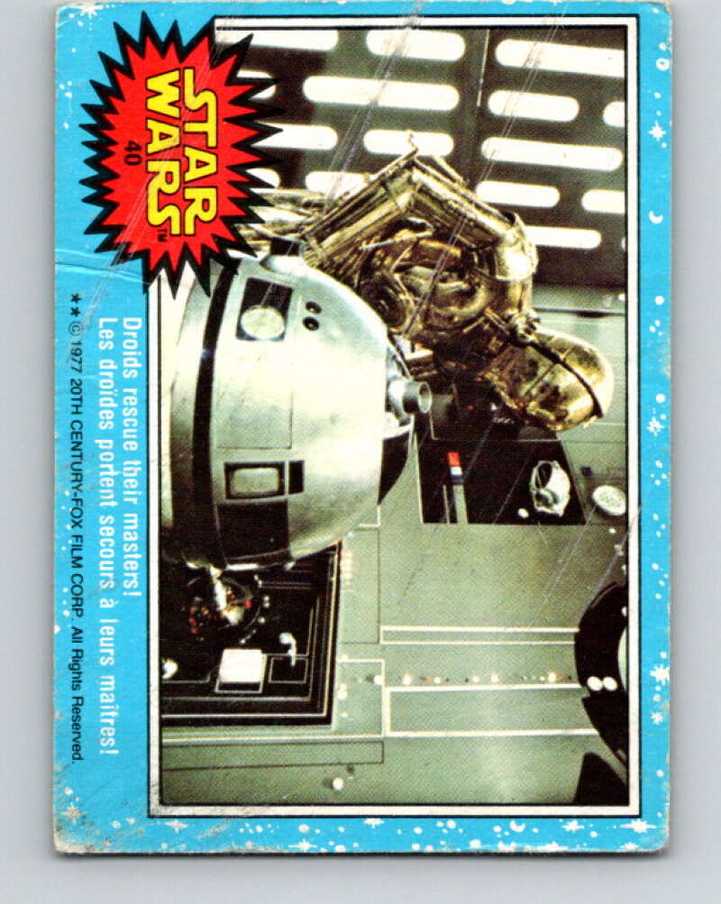 1977 OPC Star Wars #40 Droids rescue their masters! V33746