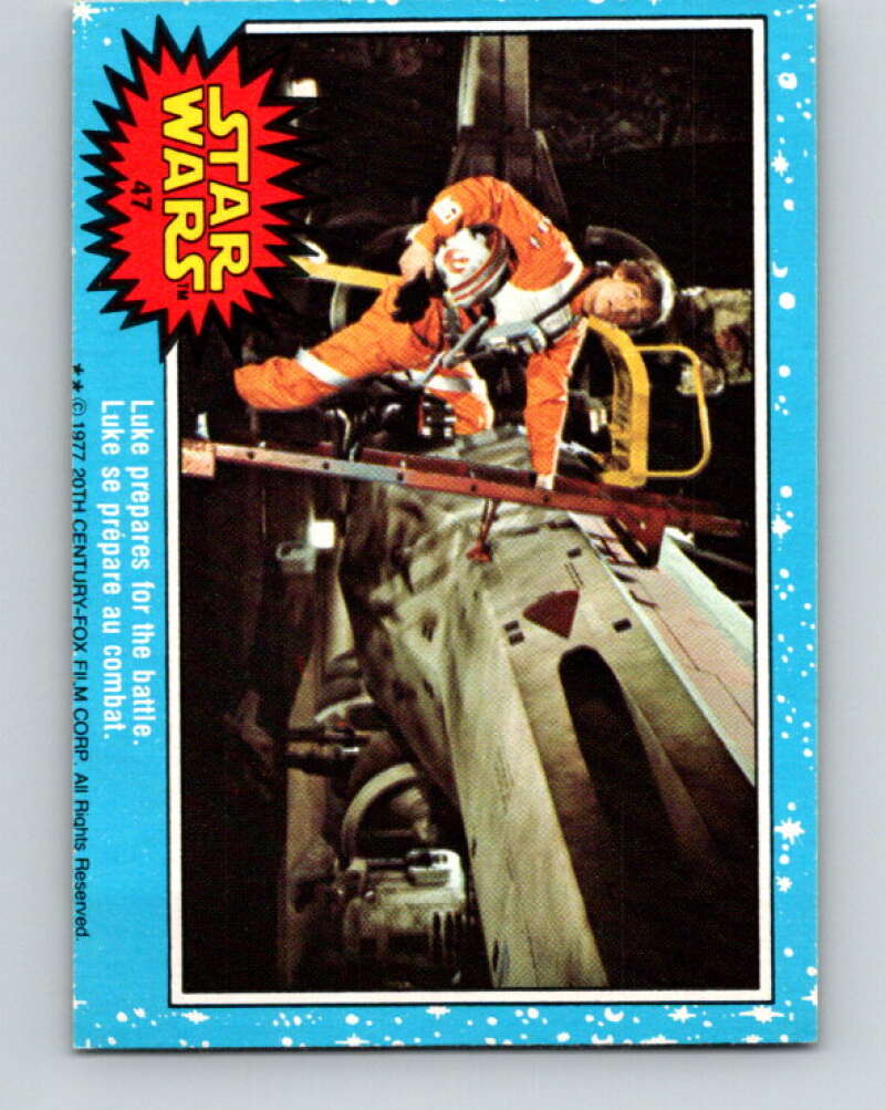 1977 OPC Star Wars #47 Luke prepares for the battle V33795