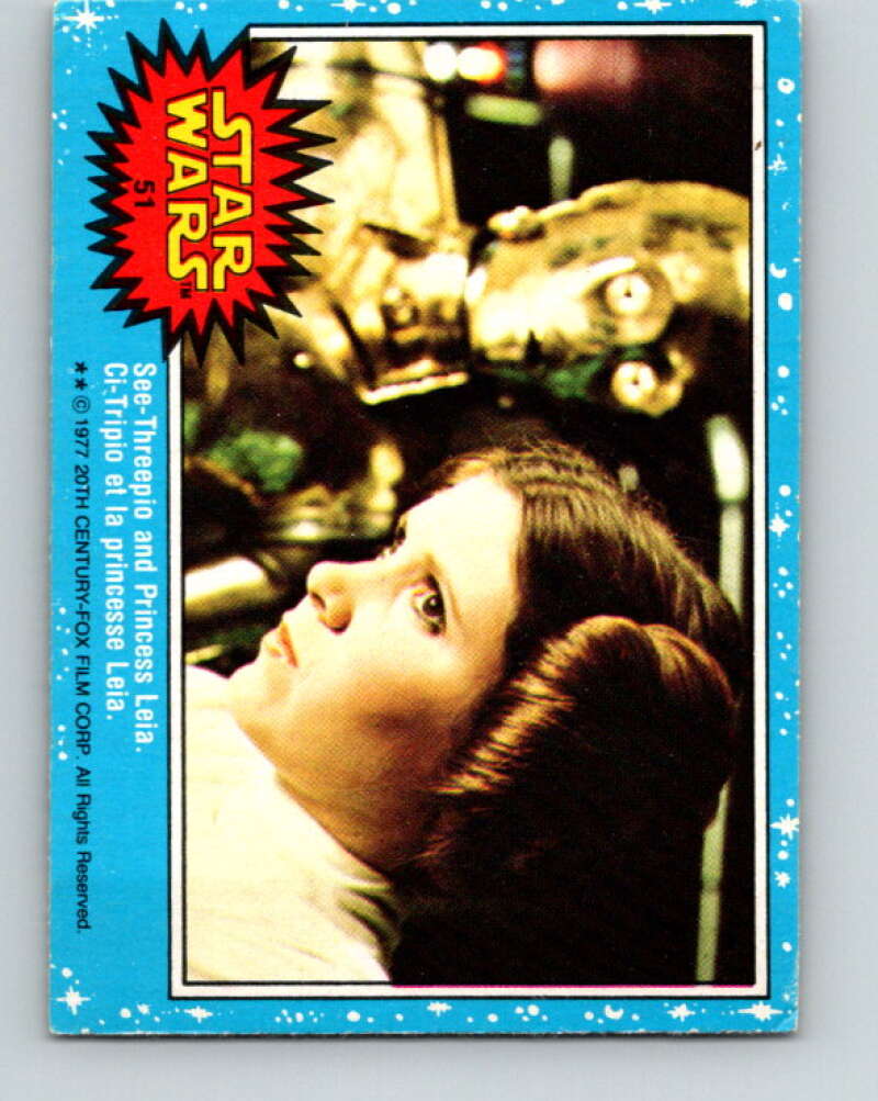 1977 OPC Star Wars #51 See-Threepio and Princess Leia V33817