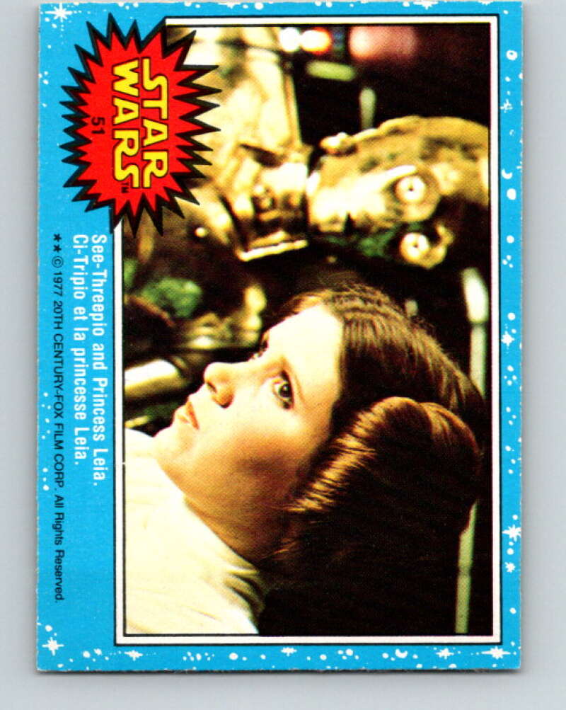 1977 OPC Star Wars #51 See-Threepio and Princess Leia V33818