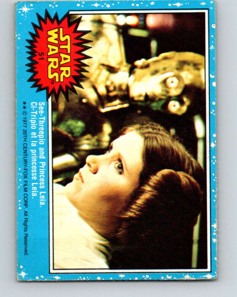1977 OPC Star Wars #51 See-Threepio and Princess Leia V33819