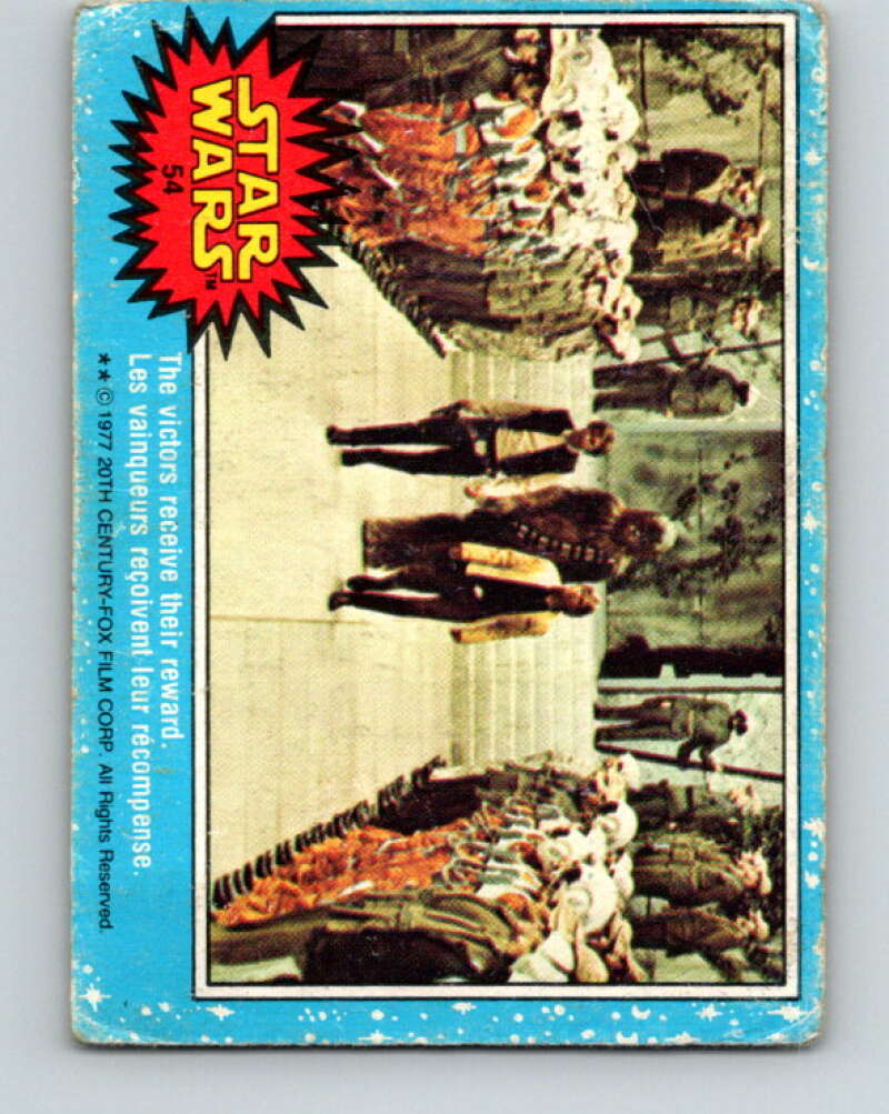 1977 OPC Star Wars #54 The victors receive their reward V33835