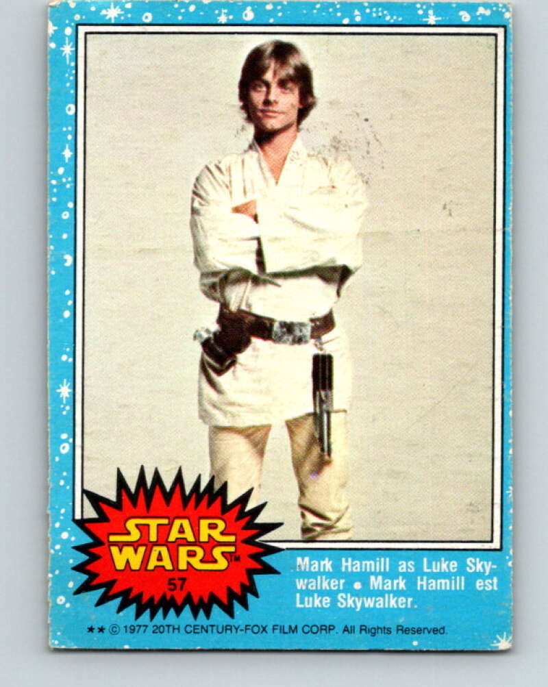 1977 OPC Star Wars #57 Mark Hamill as Luke Skywalker V33850