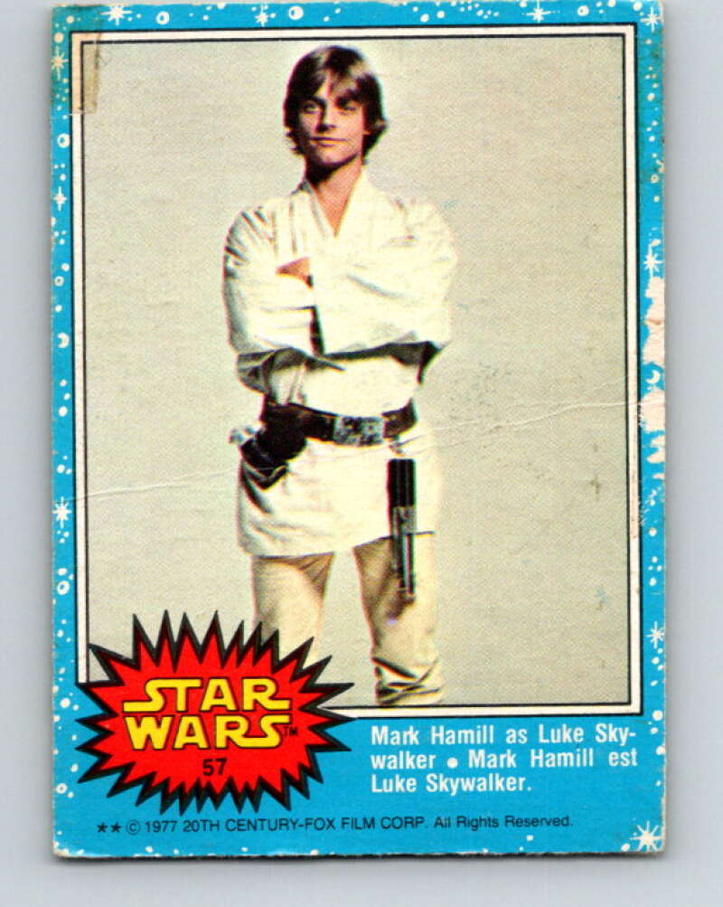 1977 OPC Star Wars #57 Mark Hamill as Luke Skywalker V33854