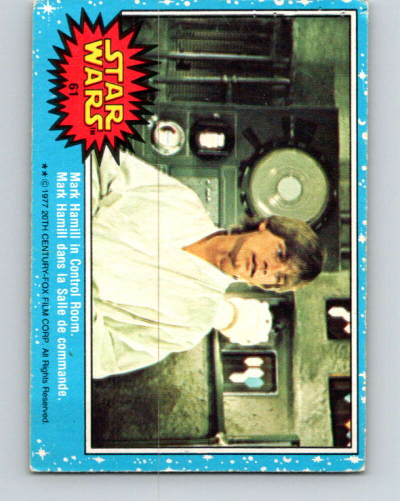 1977 OPC Star Wars #61 Mark Hamill in Control Room V33869