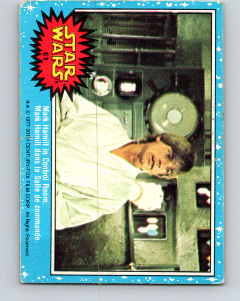 1977 OPC Star Wars #61 Mark Hamill in Control Room V33870