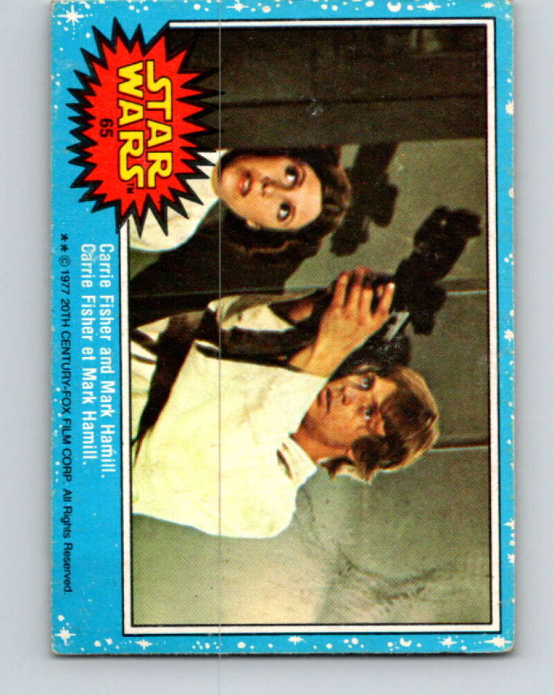 1977 OPC Star Wars #65 Carrie Fisher and Mark Hamill V33895