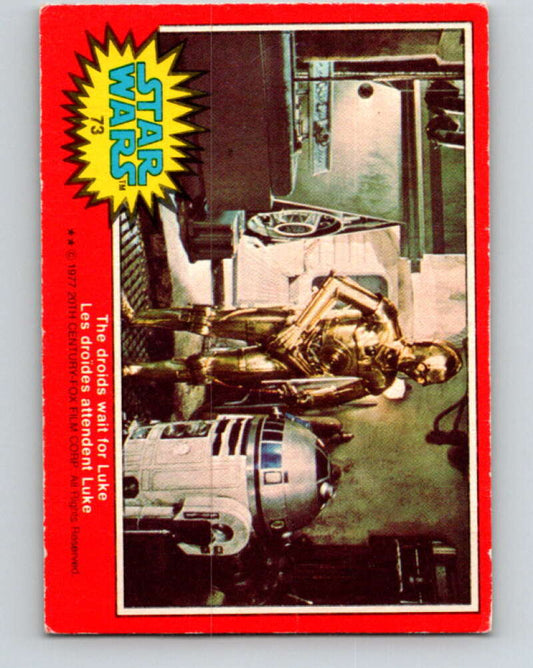 1977 OPC Star Wars #73 The droids wait for Luke   V33952