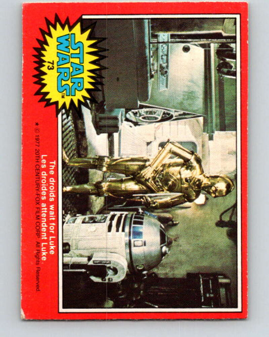 1977 OPC Star Wars #73 The droids wait for Luke   V33953