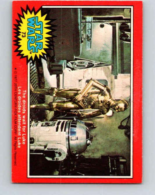 1977 OPC Star Wars #73 The droids wait for Luke   V33954