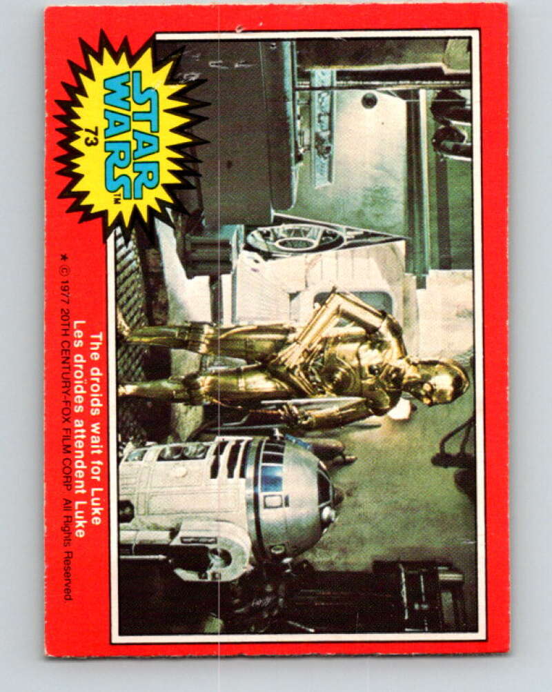 1977 OPC Star Wars #73 The droids wait for Luke V33955