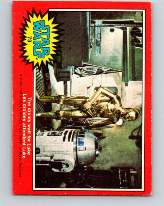 1977 OPC Star Wars #73 The droids wait for Luke   V33960