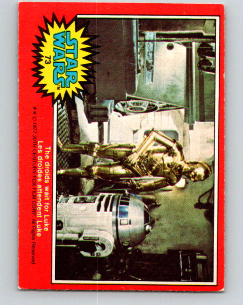 1977 OPC Star Wars #73 The droids wait for Luke V33961