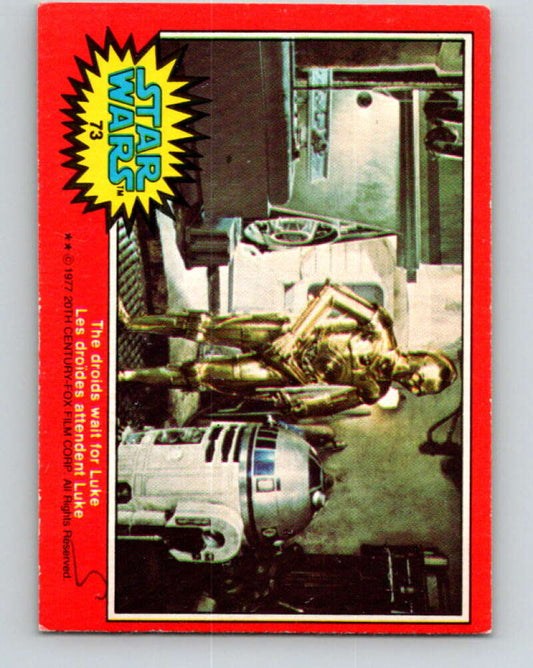 1977 OPC Star Wars #73 The droids wait for Luke   V33962