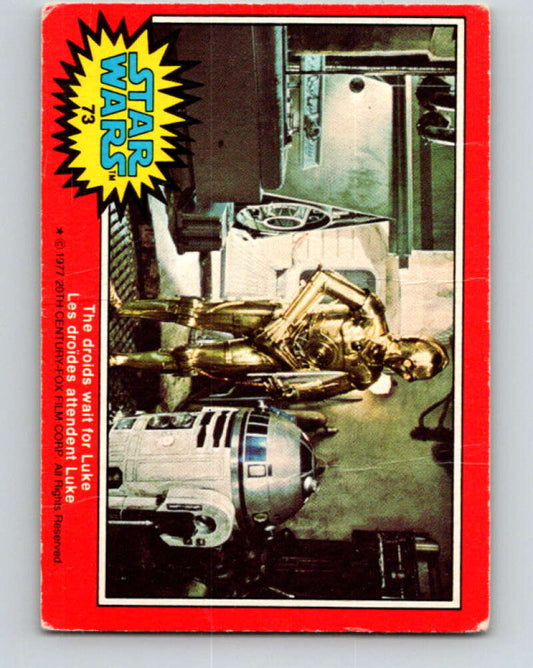 1977 OPC Star Wars #73 The droids wait for Luke   V33964