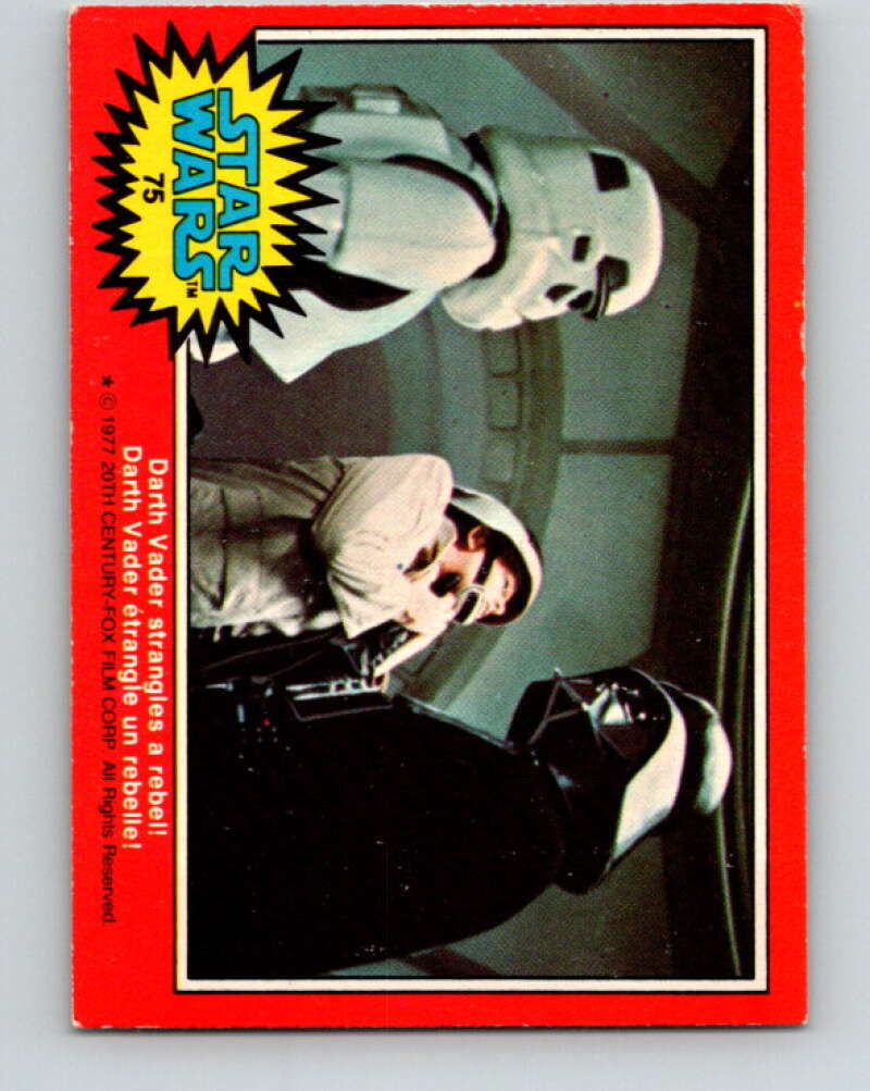 1977 OPC Star Wars #75 Darth Vader strangles a rebel! V33974