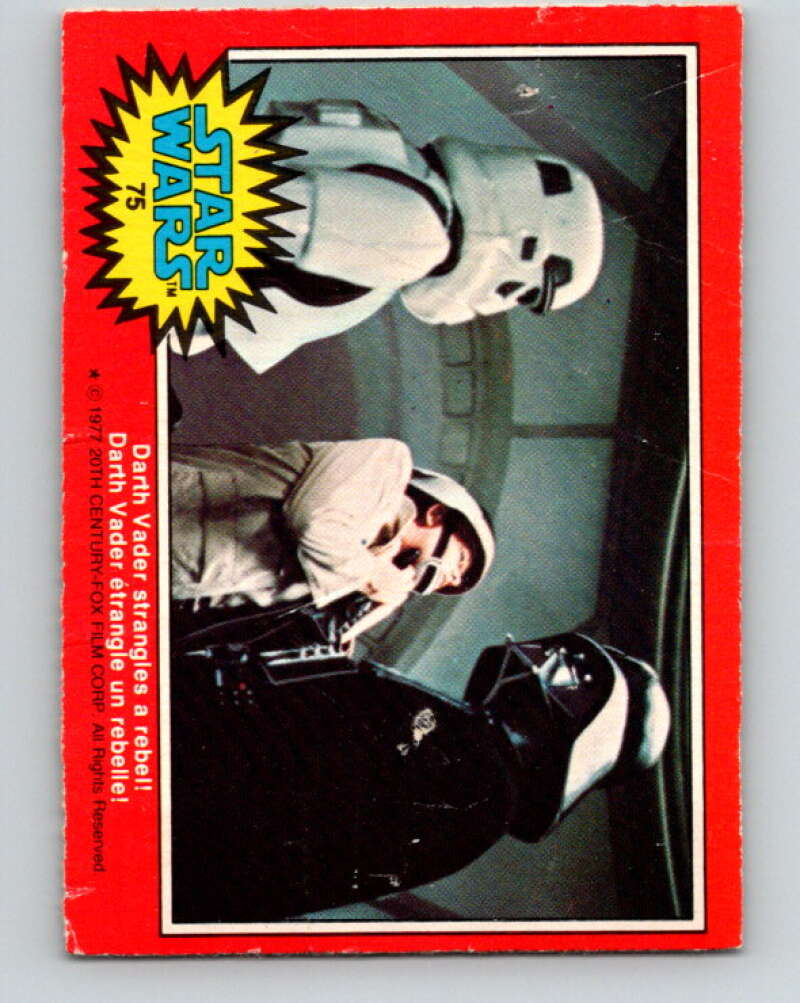 1977 OPC Star Wars #75 Darth Vader strangles a rebel! V33975