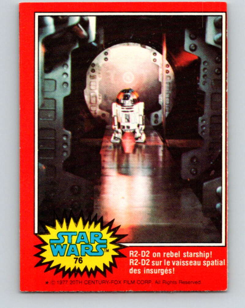 1977 OPC Star Wars #76 Artoo-Detoo on the rebel starship! V33982