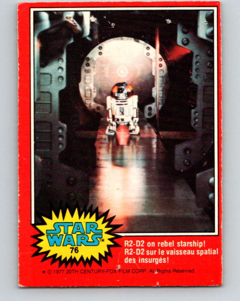 1977 OPC Star Wars #76 Artoo-Detoo on the rebel starship! V33983