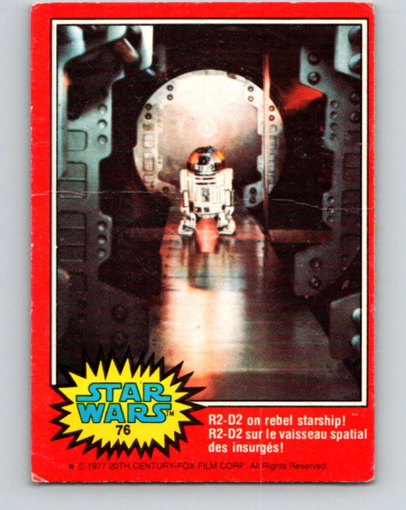 1977 OPC Star Wars #76 Artoo-Detoo on the rebel starship! V33984