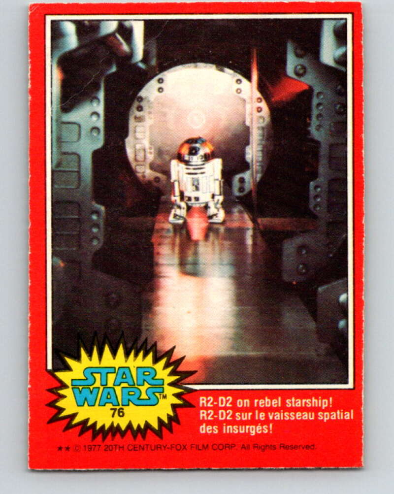 1977 OPC Star Wars #76 Artoo-Detoo on the rebel starship! V33986
