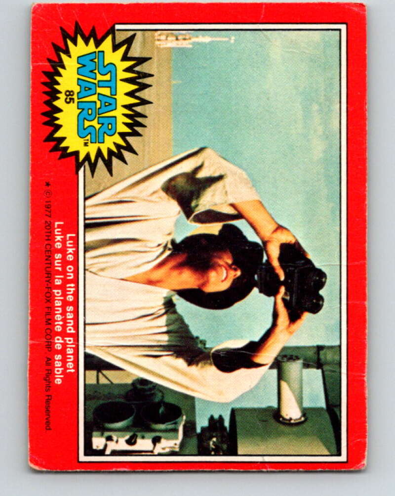 1977 OPC Star Wars #85 Luke on the sand planet V34067