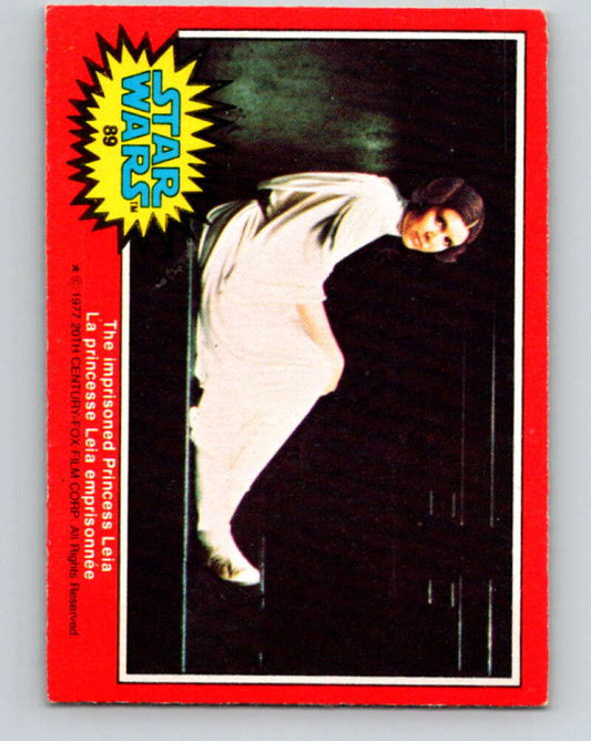 1977 OPC Star Wars #89 The imprisoned Princess Leia   V34104