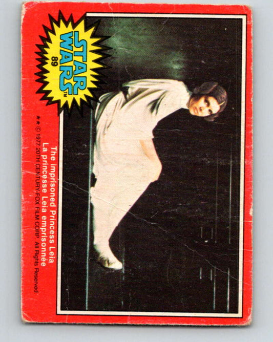 1977 OPC Star Wars #89 The imprisoned Princess Leia   V34107