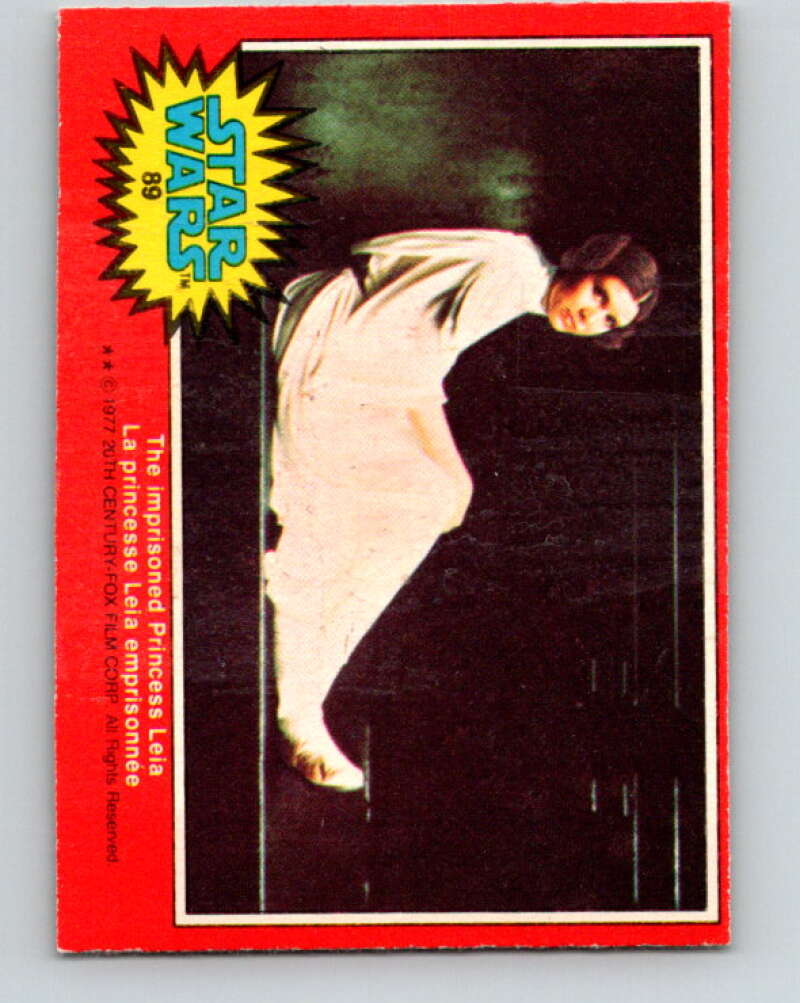 1977 OPC Star Wars #89 The imprisoned Princess Leia V34109