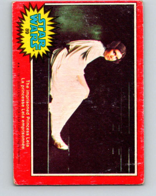 1977 OPC Star Wars #89 The imprisoned Princess Leia   V34110