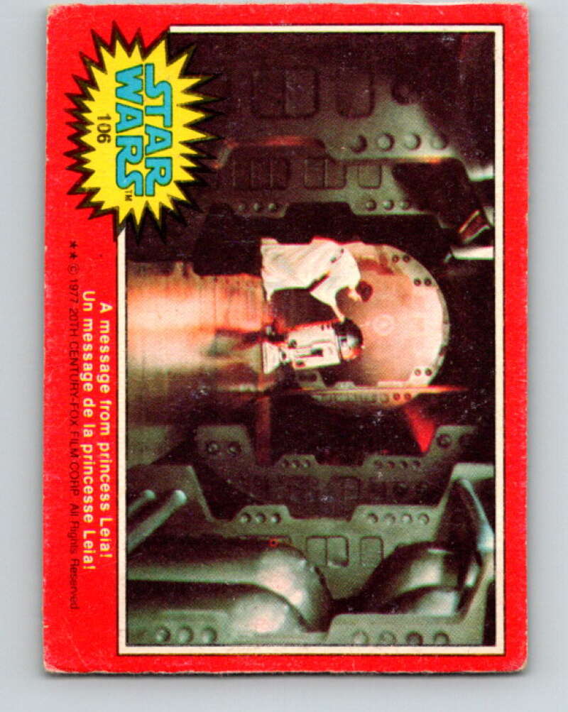 1977 OPC Star Wars #106 A message from Princess Leia! V34237