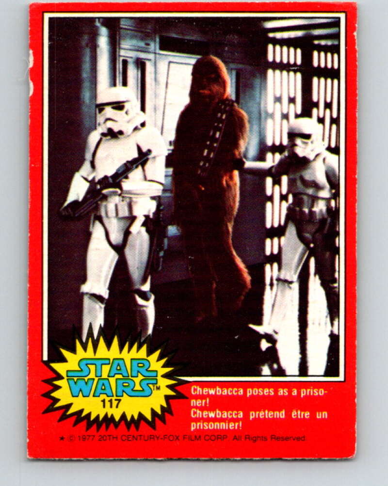 1977 OPC Star Wars #117 Chewbacca poses as a prisoner! V34314