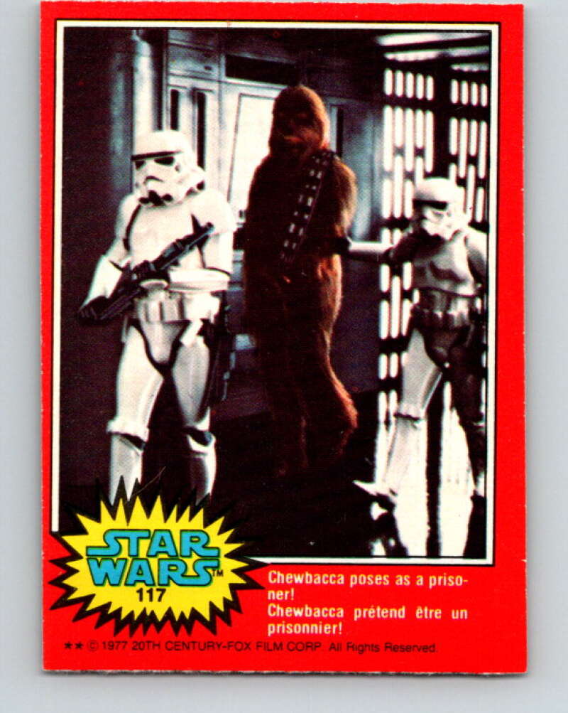 1977 OPC Star Wars #117 Chewbacca poses as a prisoner! V34319