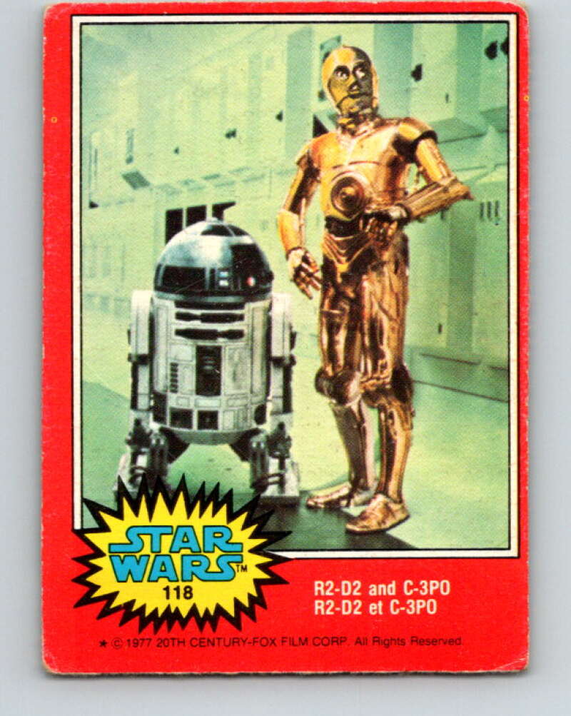 1977 OPC Star Wars #118 R2-D2 and C-3PO V34332