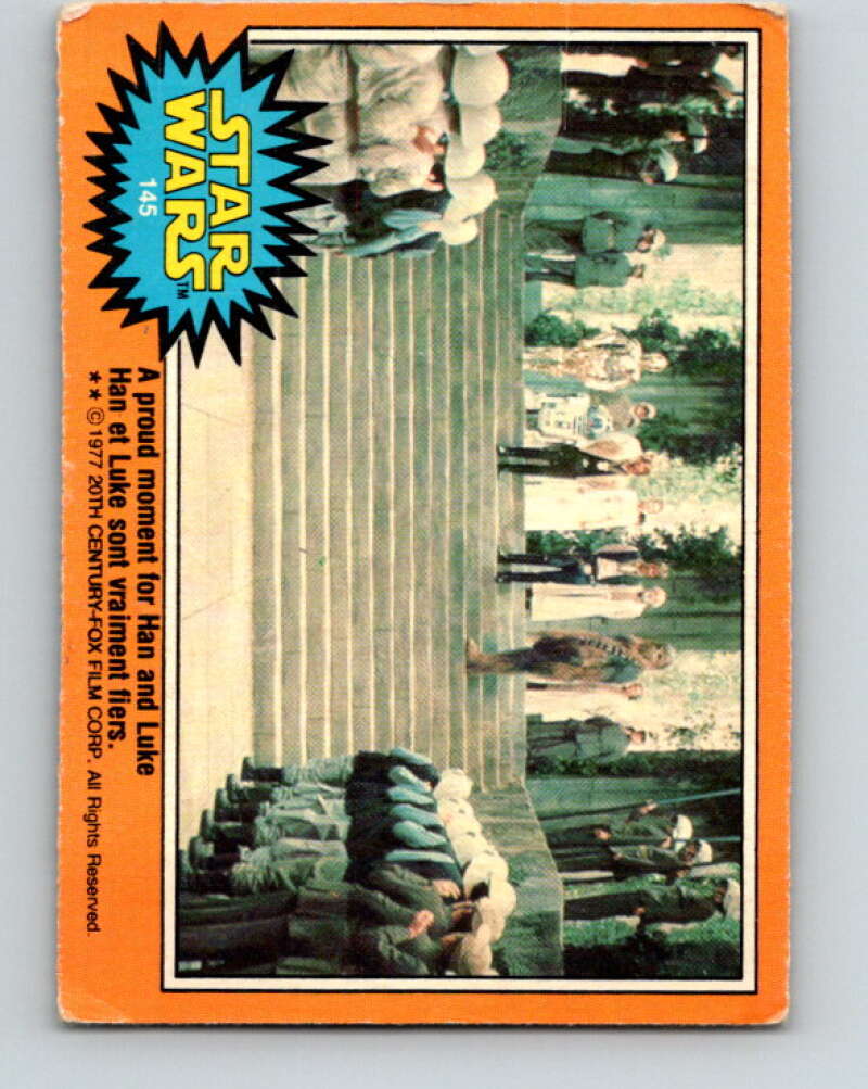 1977 OPC Star Wars #145 A proud moment for Han and Luke V34470