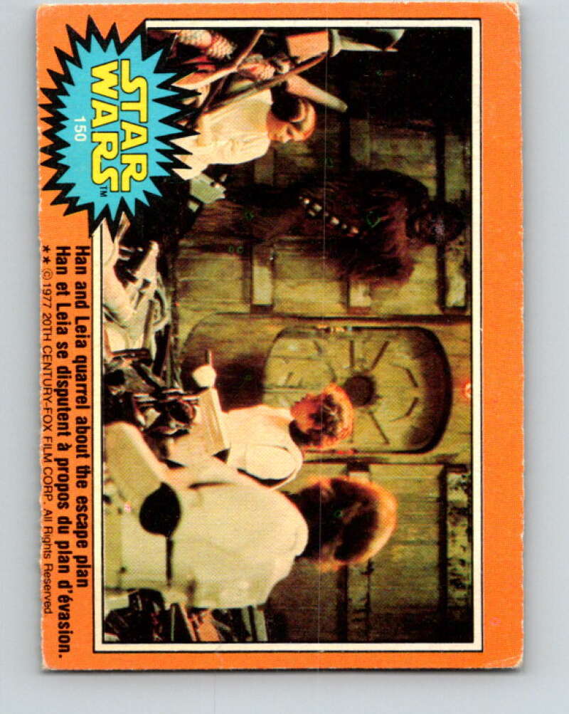 1977 OPC Star Wars #150 Han Leia quarrel about escape plan V34472