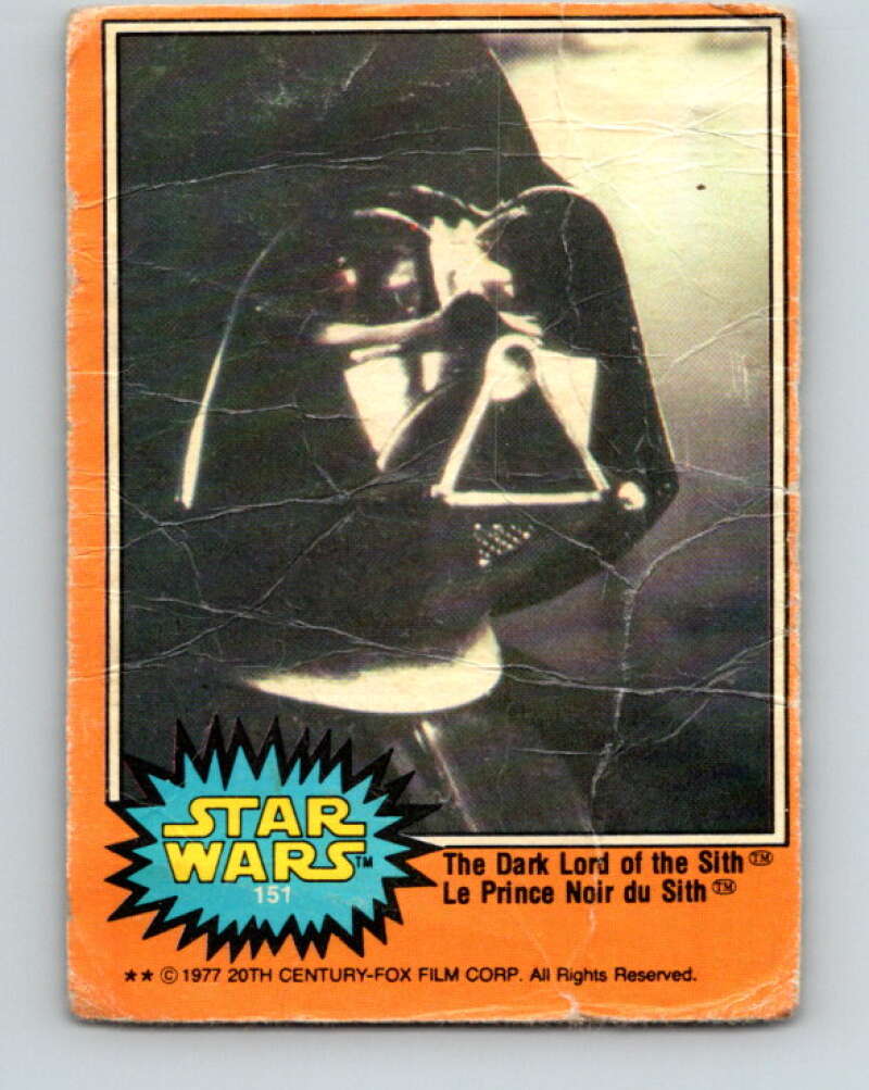 1977 OPC Star Wars #151 The Dark Lord of the Sith V34473