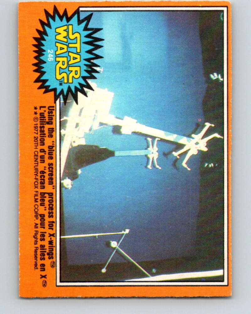 1977 OPC Star Wars #246 Using the "blue screen" process for X-wings V34583