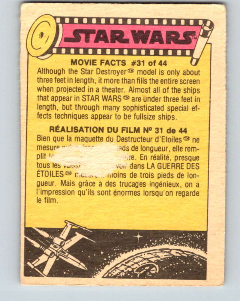 1977 OPC Star Wars #250 Photographing the miniature explosions V34587