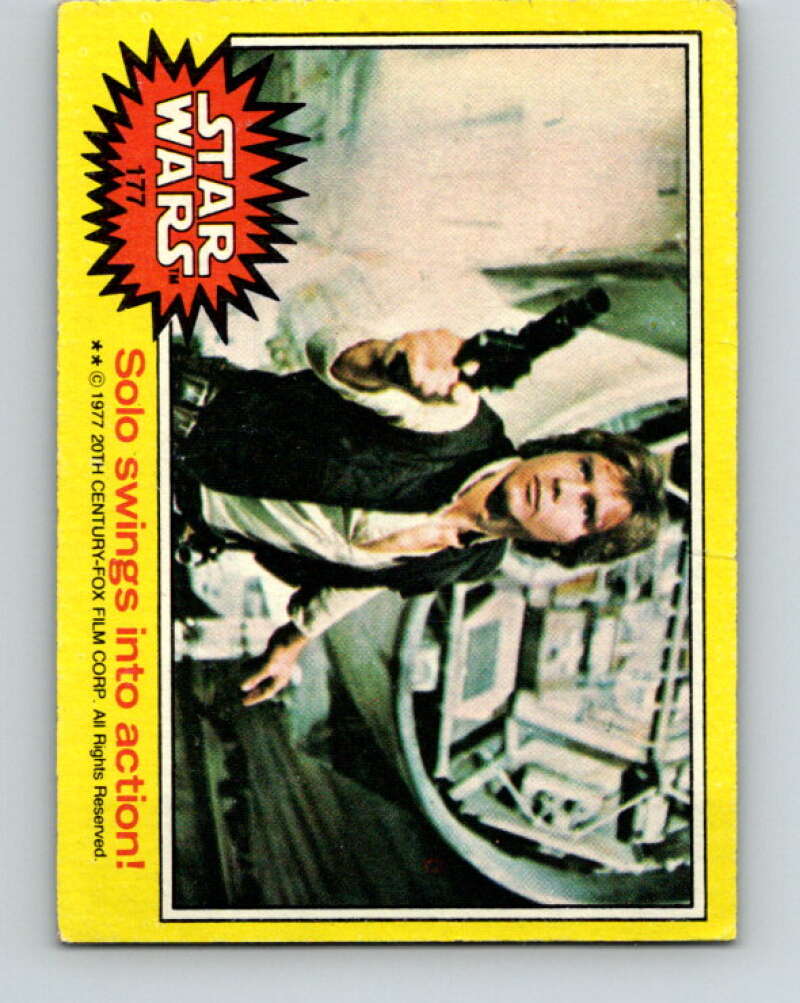1977 Topps Star Wars #177 Solo swings into action! V34664