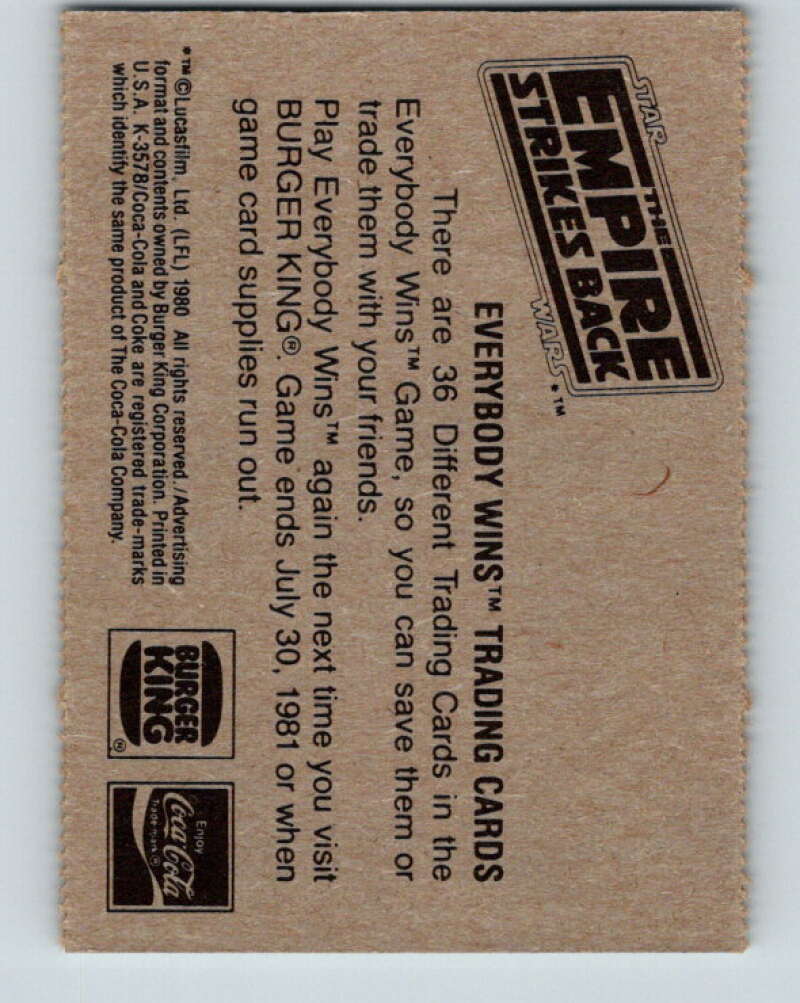 1980 Star Wars Burger King Pursued by the Empire V34696