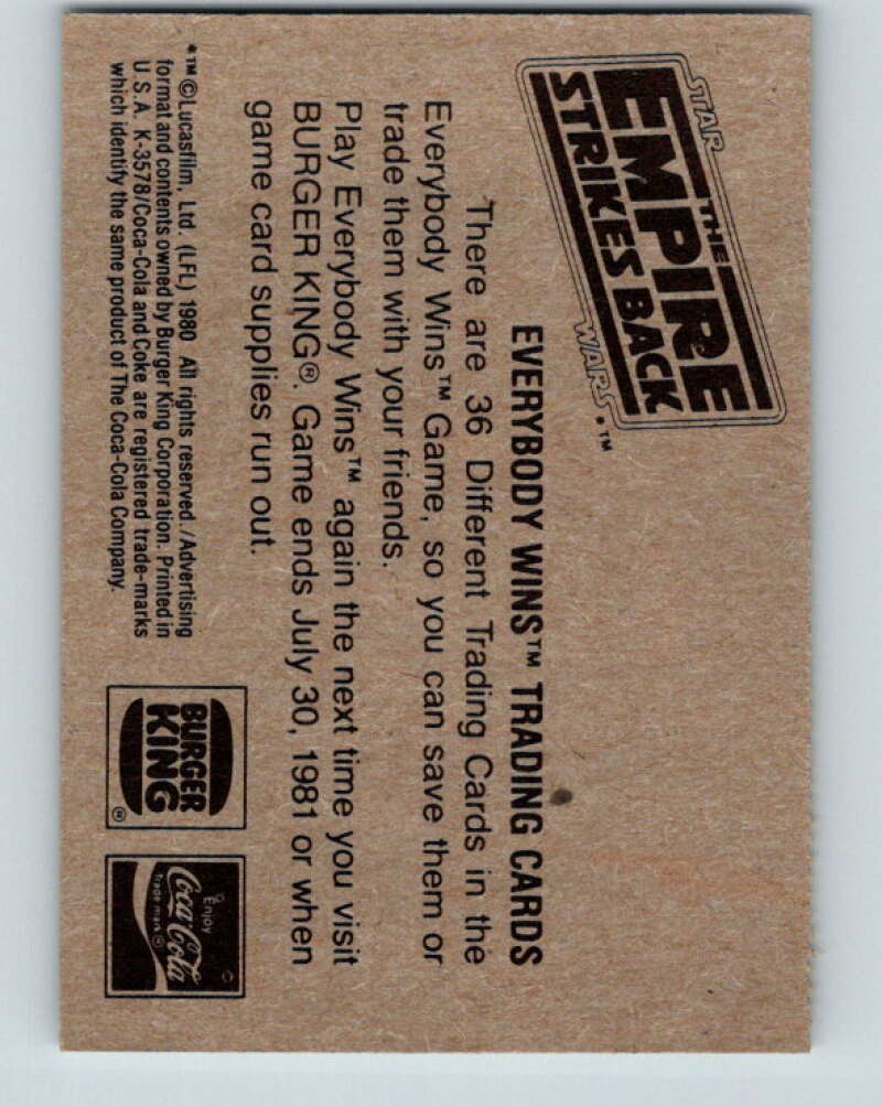 1980 Star Wars Burger King The Imperial Snow Walkers V34698