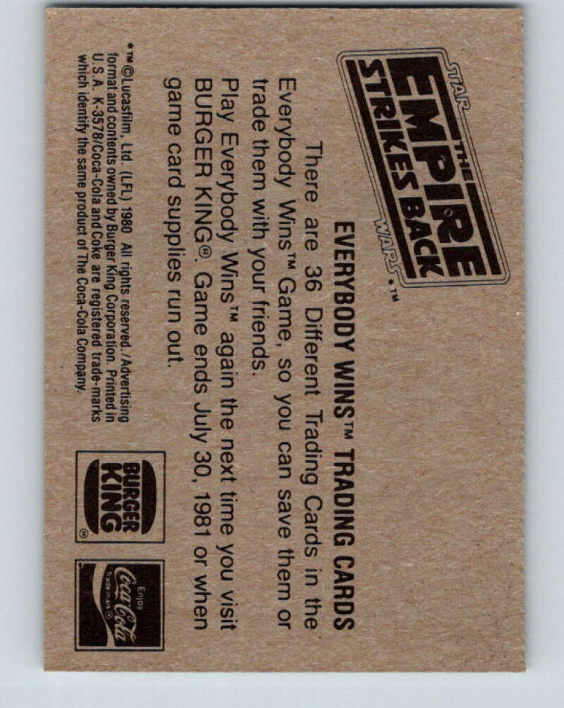 1980 Star Wars Burger King Chase Through the Asteroids V34699
