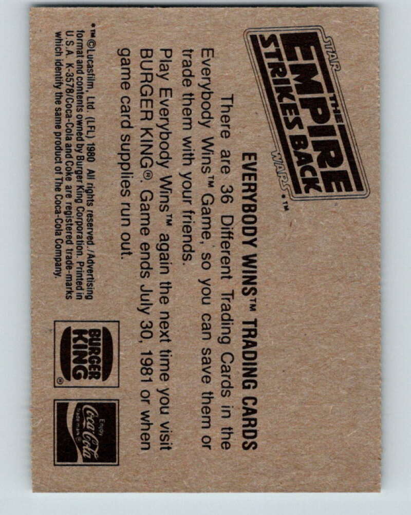 1980 Star Wars Burger King Battle of the Lightsabers V34700