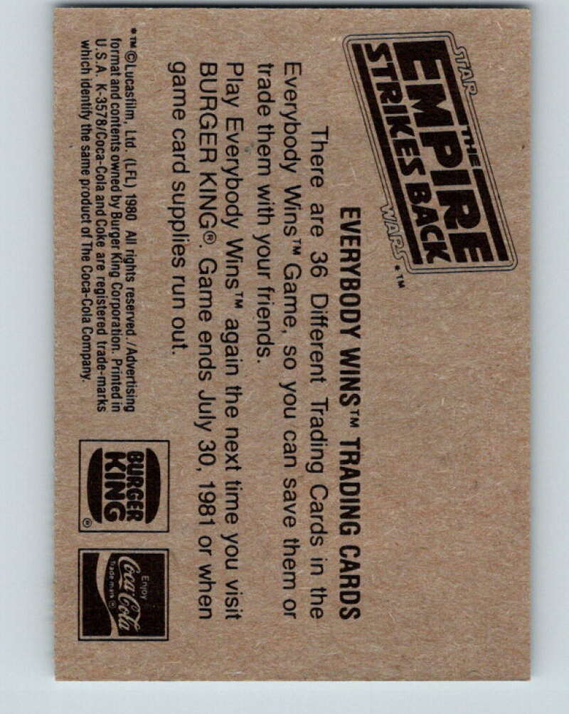 1980 Star Wars Burger King Seduced by the Dark Side V34704