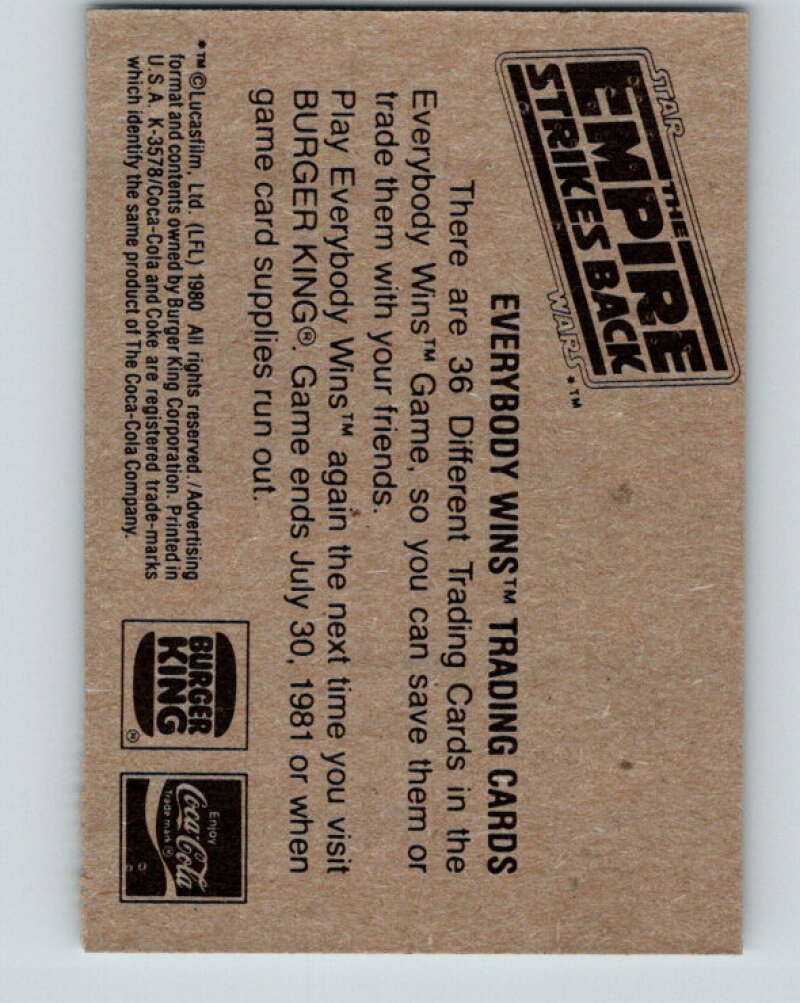 1980 Star Wars Burger King The Defenders of Freedom V34710