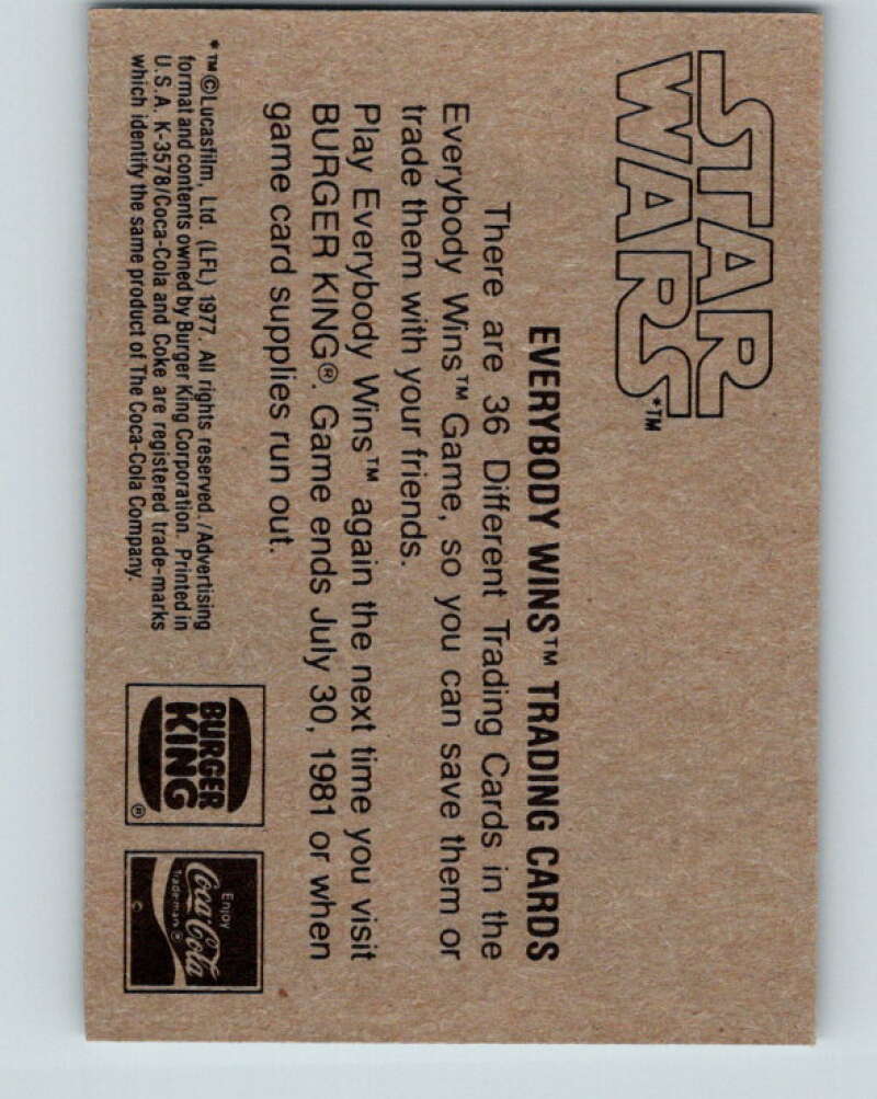 1977 Star Wars Burger King Cantina Denizens V34719