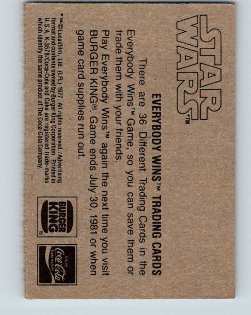 1977 Star Wars Burger King Weird Catina Patrons V34720